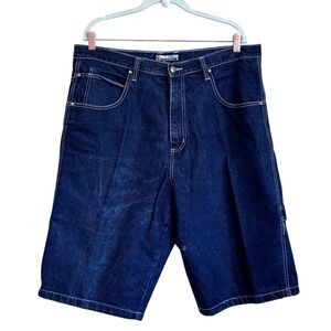 Southpole Mens Y2K Baggy Carpenter Denim Shorts Jorts 38 Streetwear Embroidered